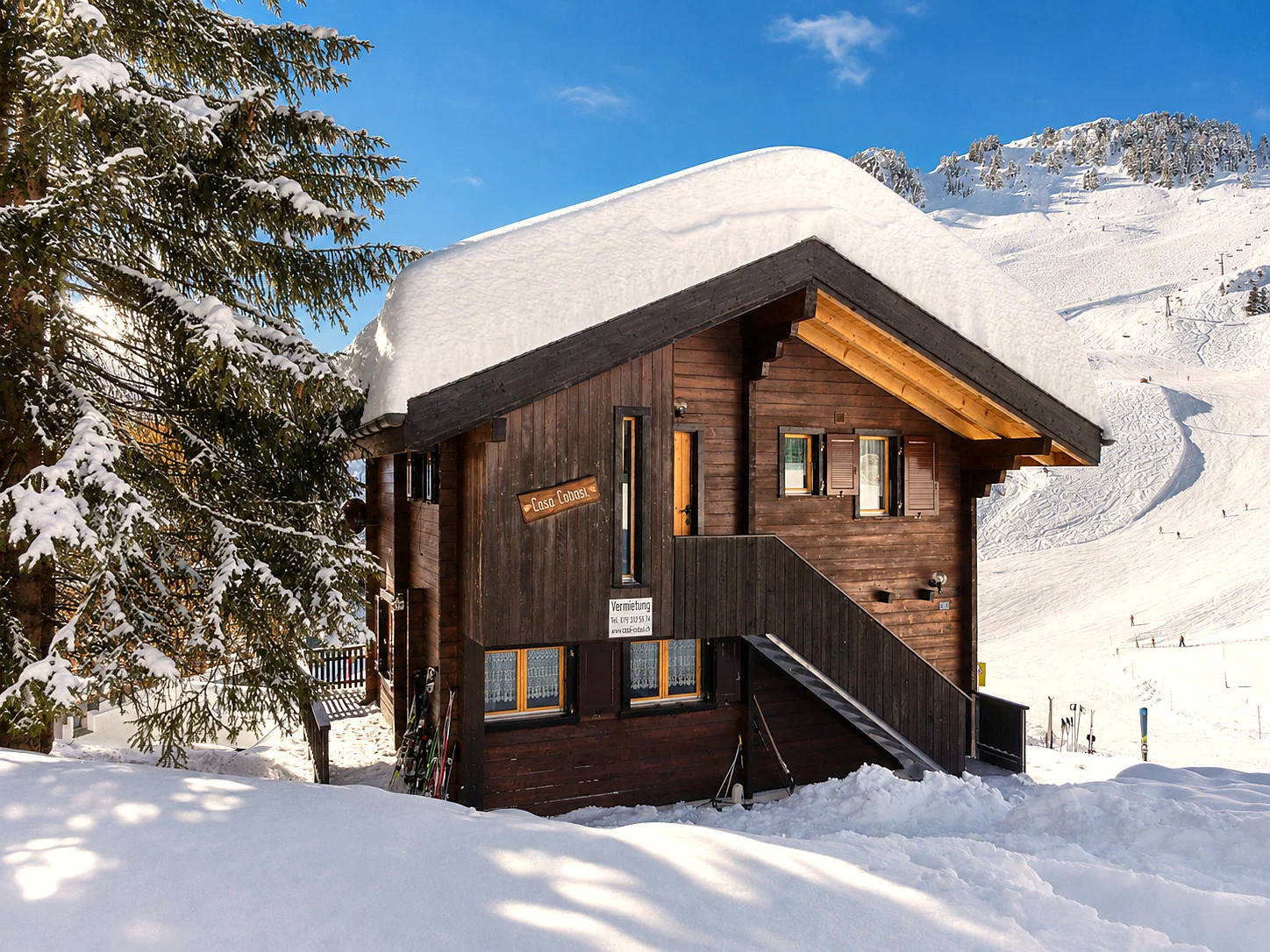 Situation et environs du Casa Codasi à Riederalp en hiver